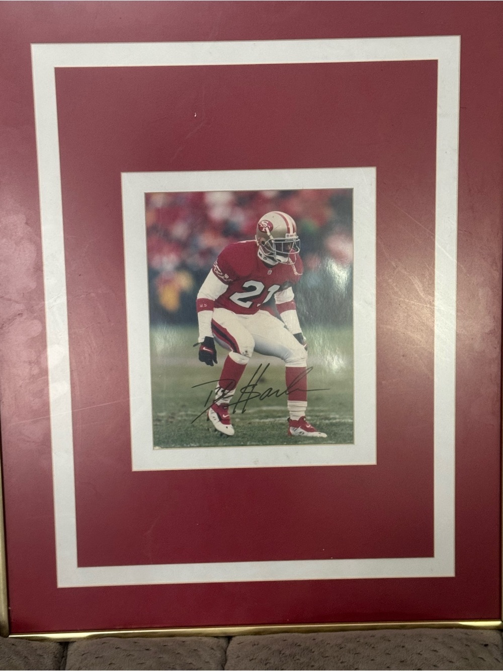 Signed Framed Deion Sanders San Fransico 49ers print